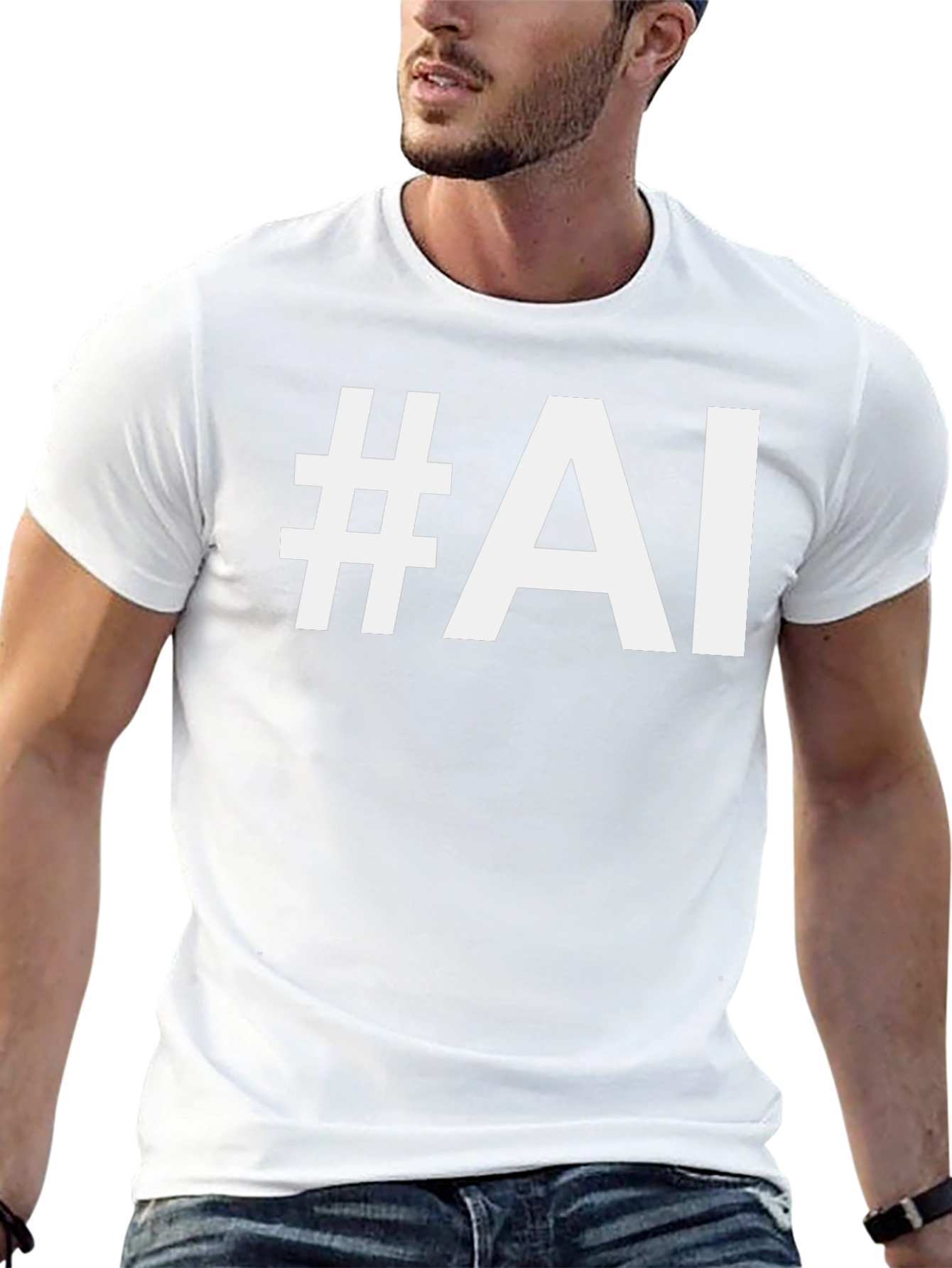 #AI Black T-Shirt - Tech Enthusiast Style