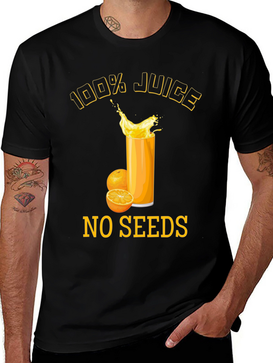 100% Juice No Seeds T-Shirt Black Cotton Blend