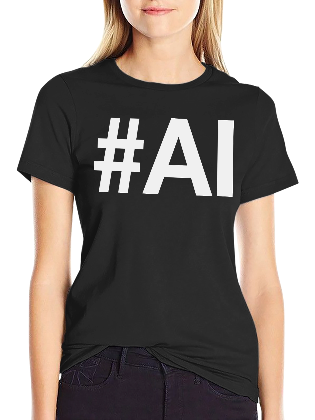 #AI Black T-Shirt - Tech Enthusiast Style
