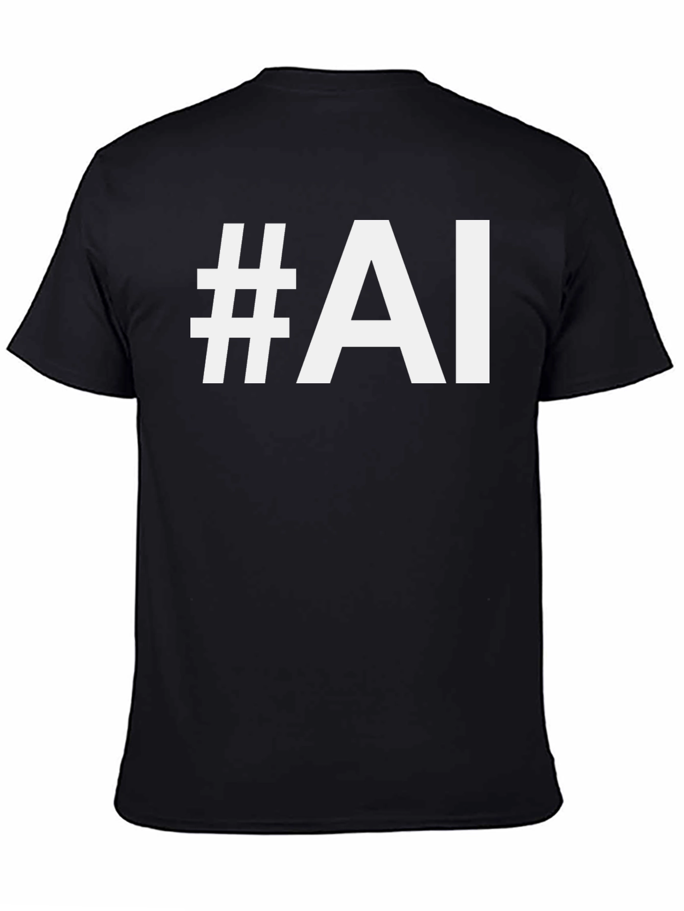 #AI Black T-Shirt - Tech Enthusiast Style