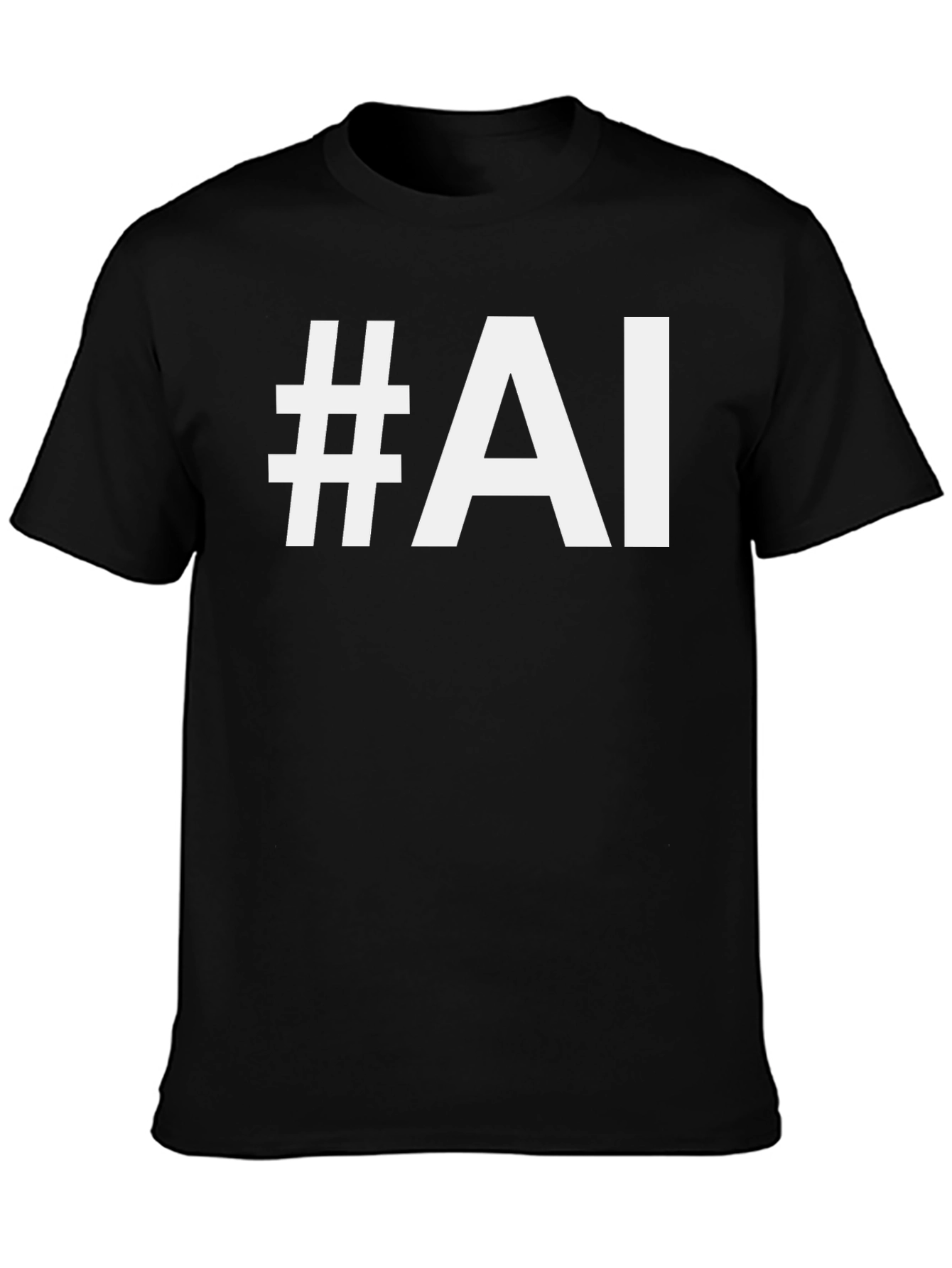 #AI Black T-Shirt - Tech Enthusiast Style