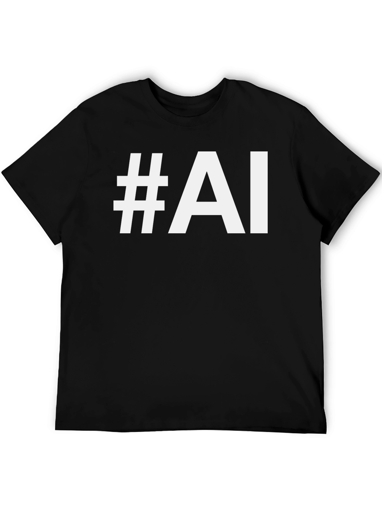 #AI Black T-Shirt - Tech Enthusiast Style