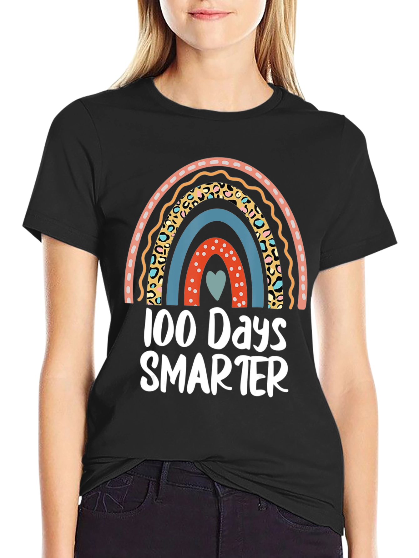100 Days Smarter Rainbow Graphic Tee