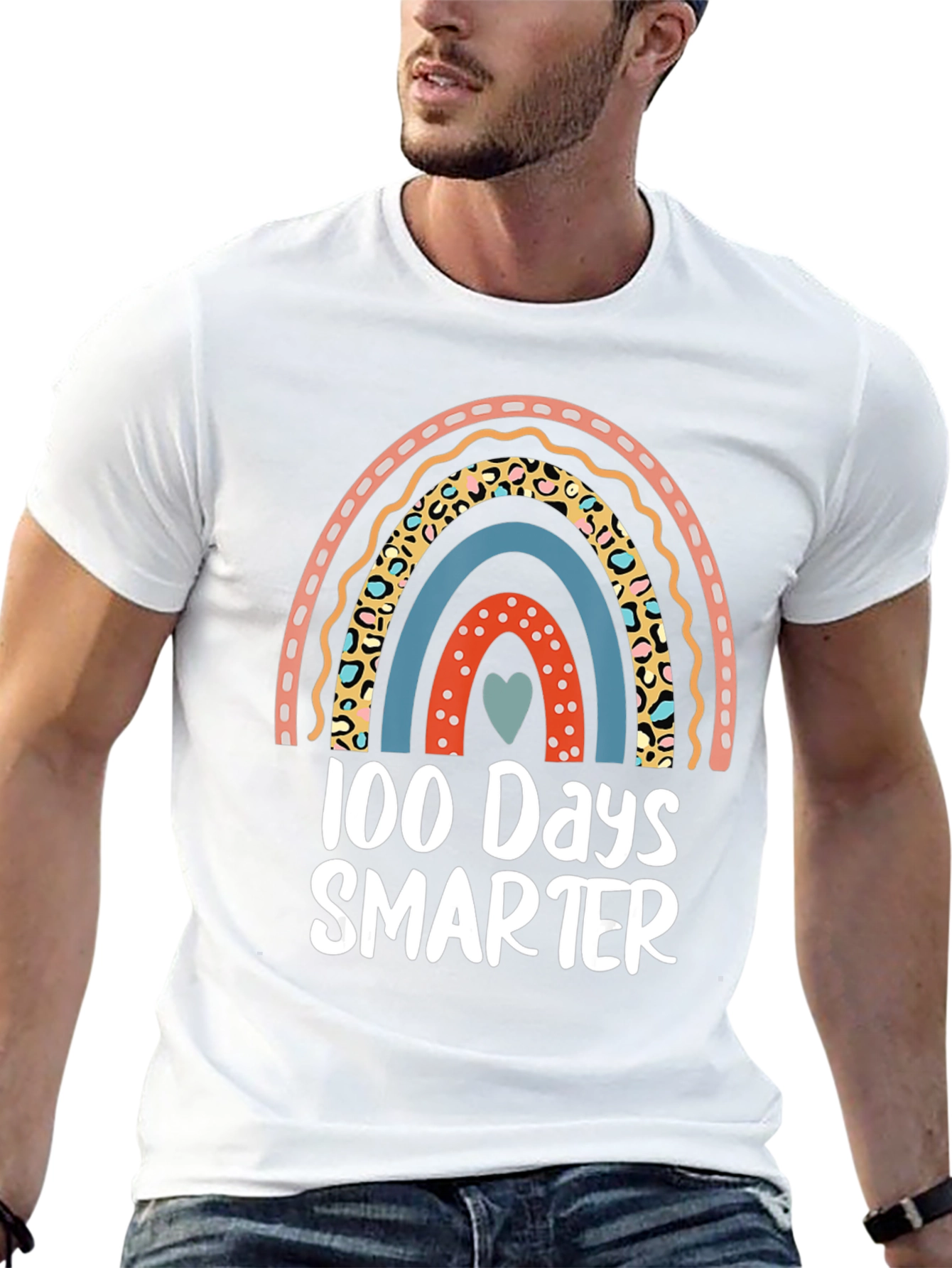 100 Days Smarter Rainbow Graphic Tee