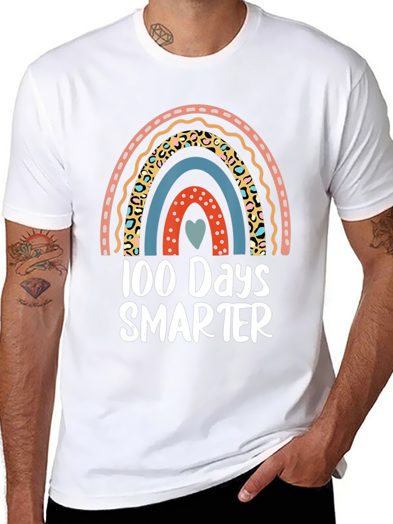 100 Days Smarter Rainbow Graphic Tee