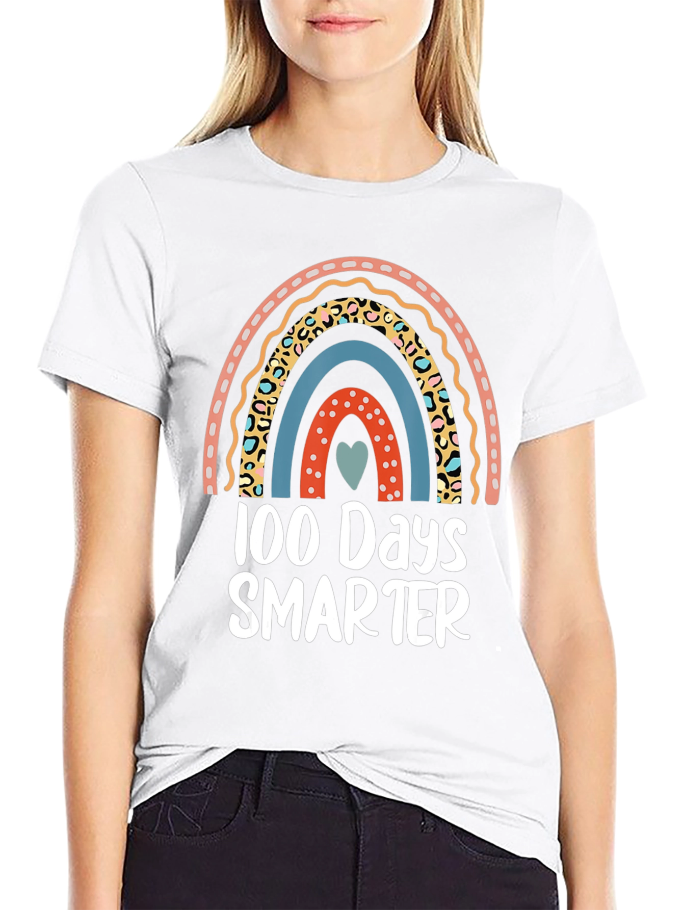 100 Days Smarter Rainbow Graphic Tee
